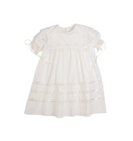 LullabySet Elle A Dress, Blessings White Batiste w/ Ecru Embroidery