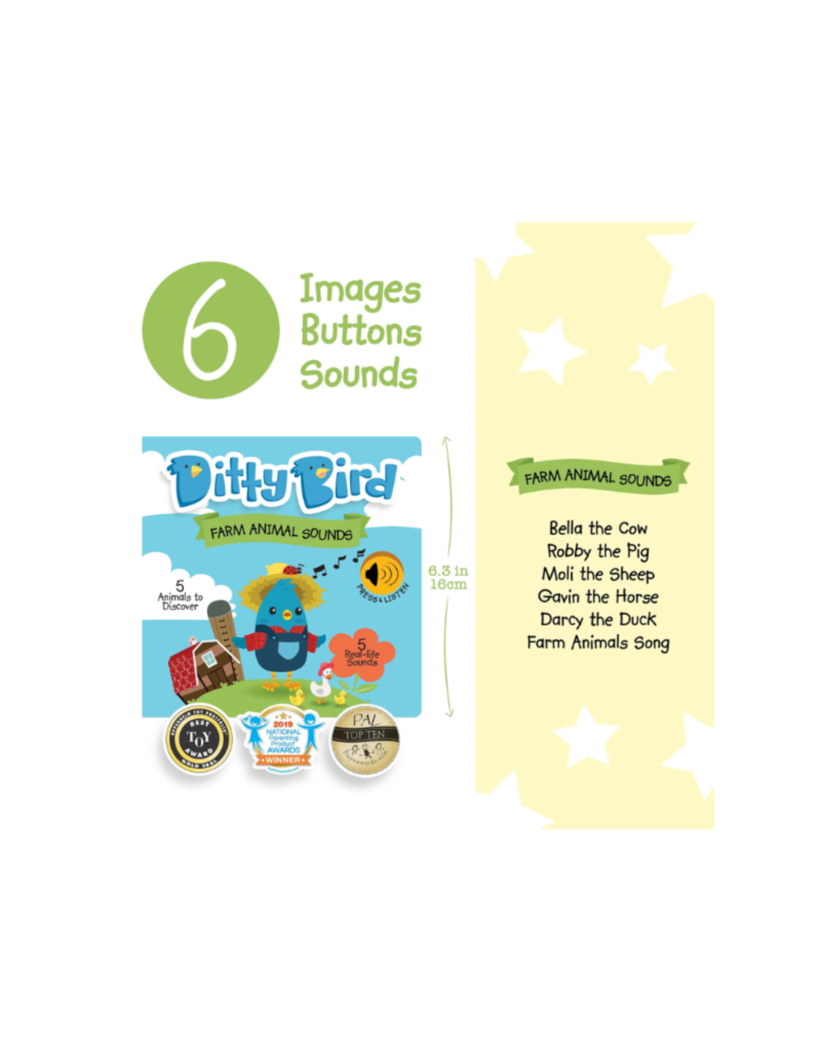 Ditty Bird Ditty Bird Baby Sound Book (Farm, Animals) : Nursery Rhymes