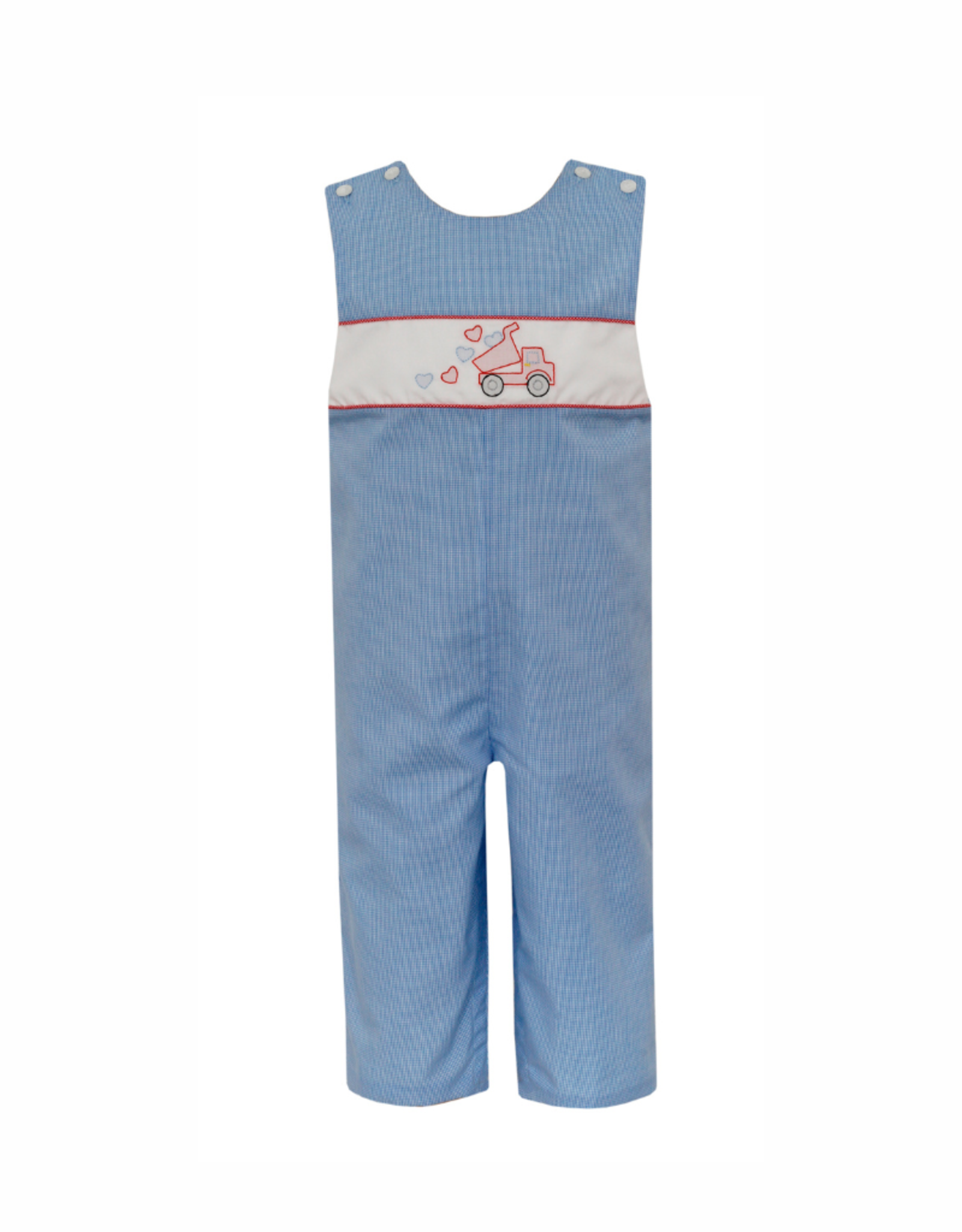 Anavini Blue Gingham Longall with Dump Truck Heart