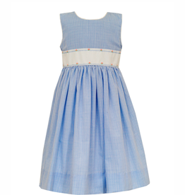 Claire and Charlie Blue Gingham Sleeveless Dress with Sash