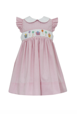 Petit Bebe Pink Gingham Birthday Smock Dress