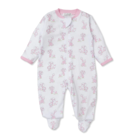 Kissy Kissy Pink Gingham Jungle Zipper Footie PJs