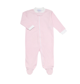 Nella Pink Gingham Zipper Footie