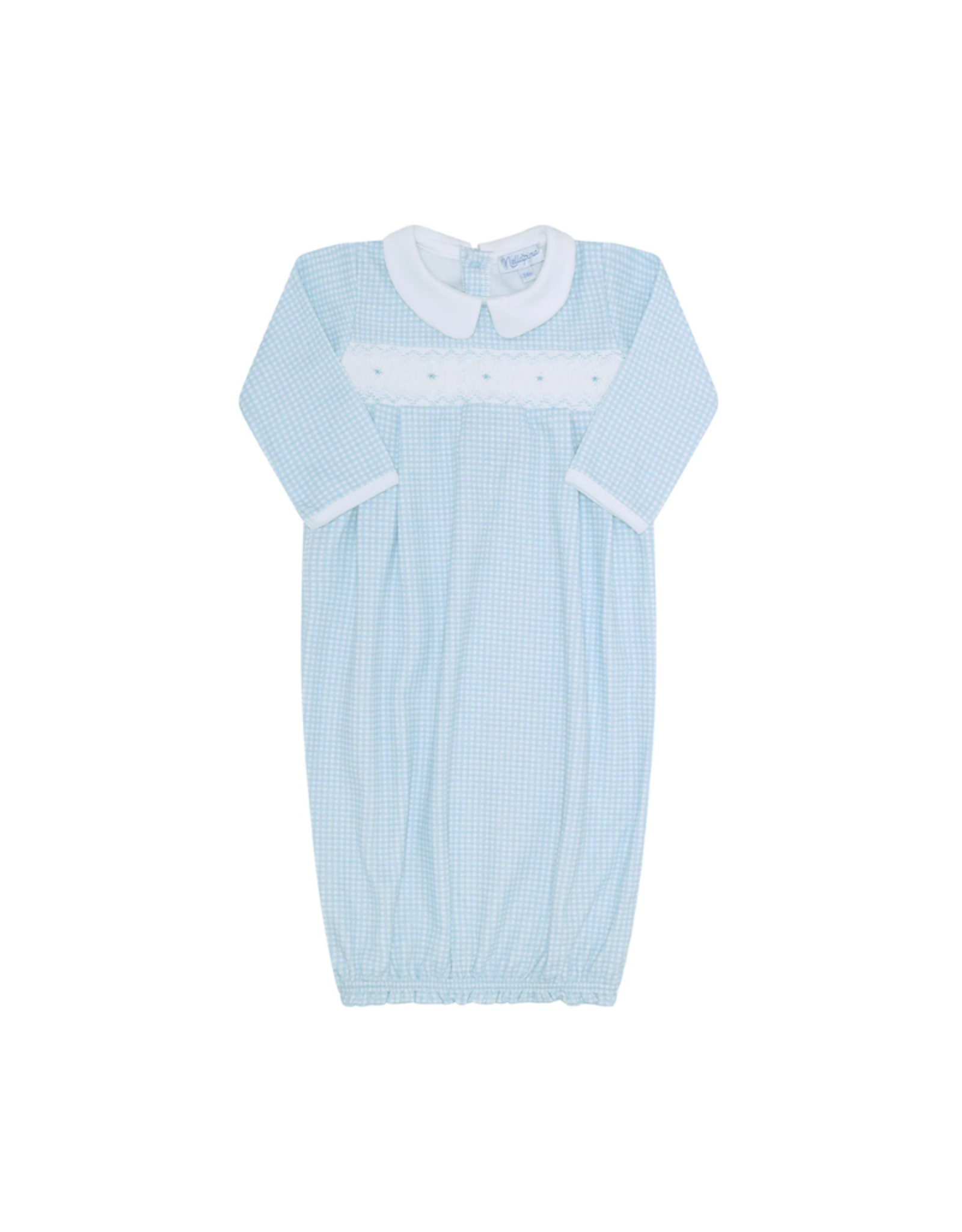 Nella Blue Gingham Baby Gown