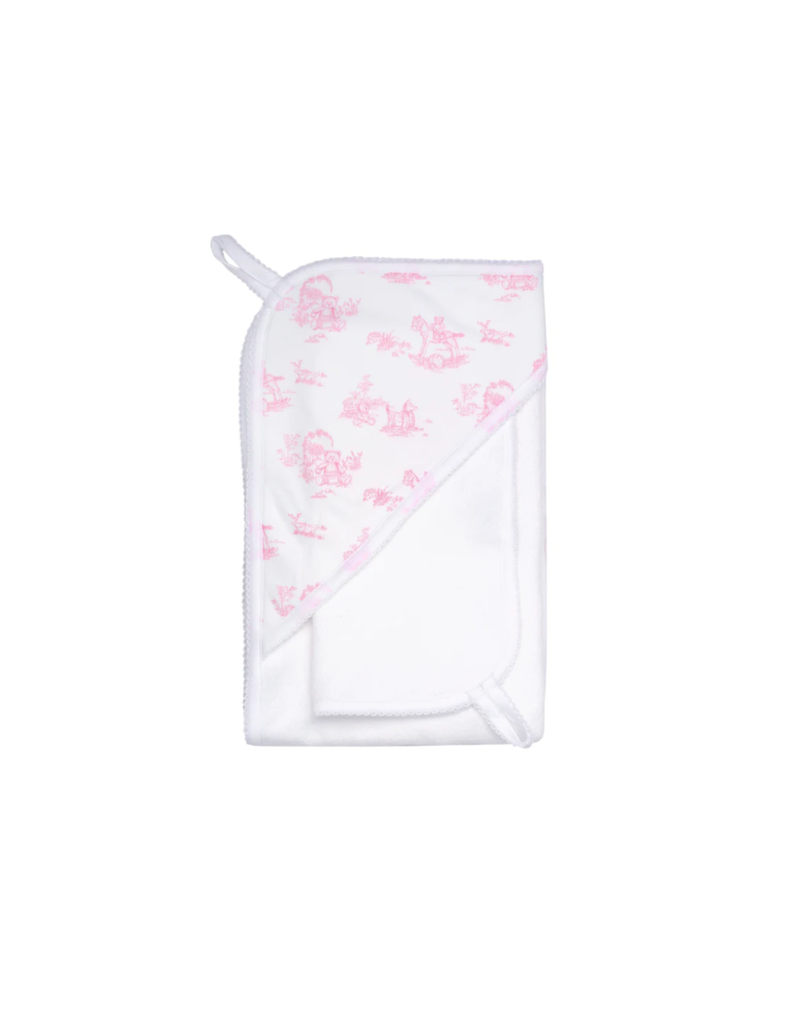 Nella Pink Toile Hooded Towel