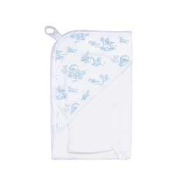 Nella Blue Toile Hooded Towel