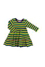 Luigi Mardi Gras Striped LS Knit Dress