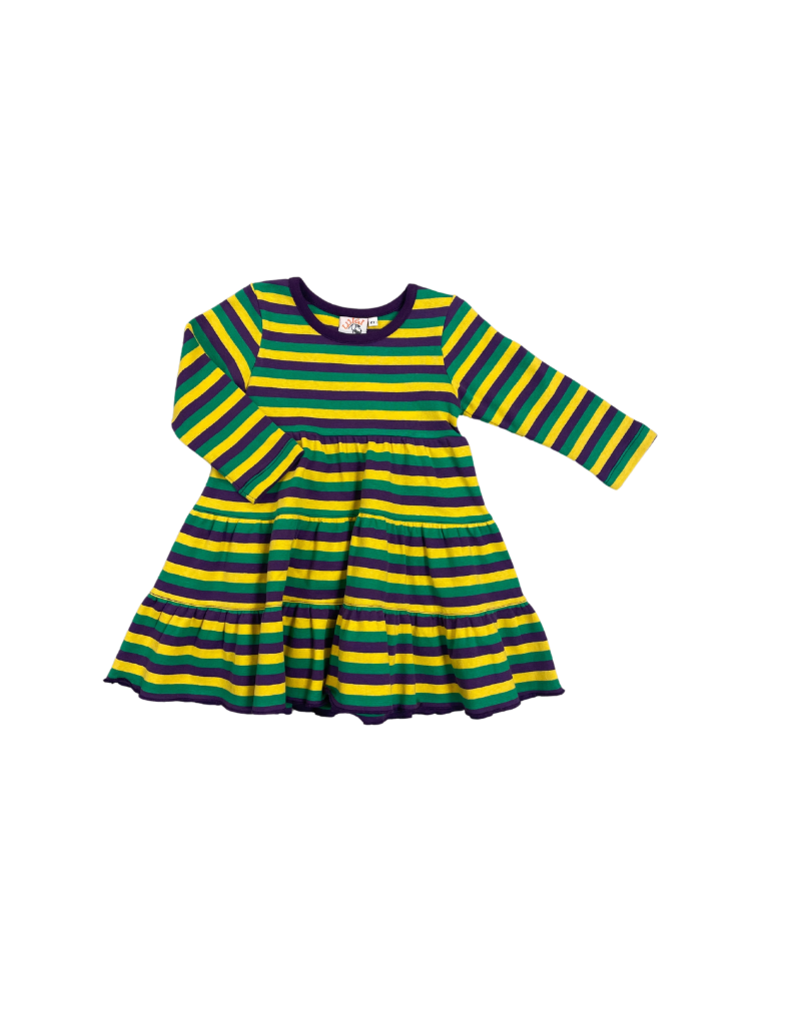 Luigi Mardi Gras Striped LS Knit Dress