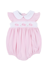 Magnolia Baby Pink Bunny Classics Smocked Collared Flutters Bubble