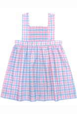 James and Lottie Pink and Blue Check Sutton Smocked Dress