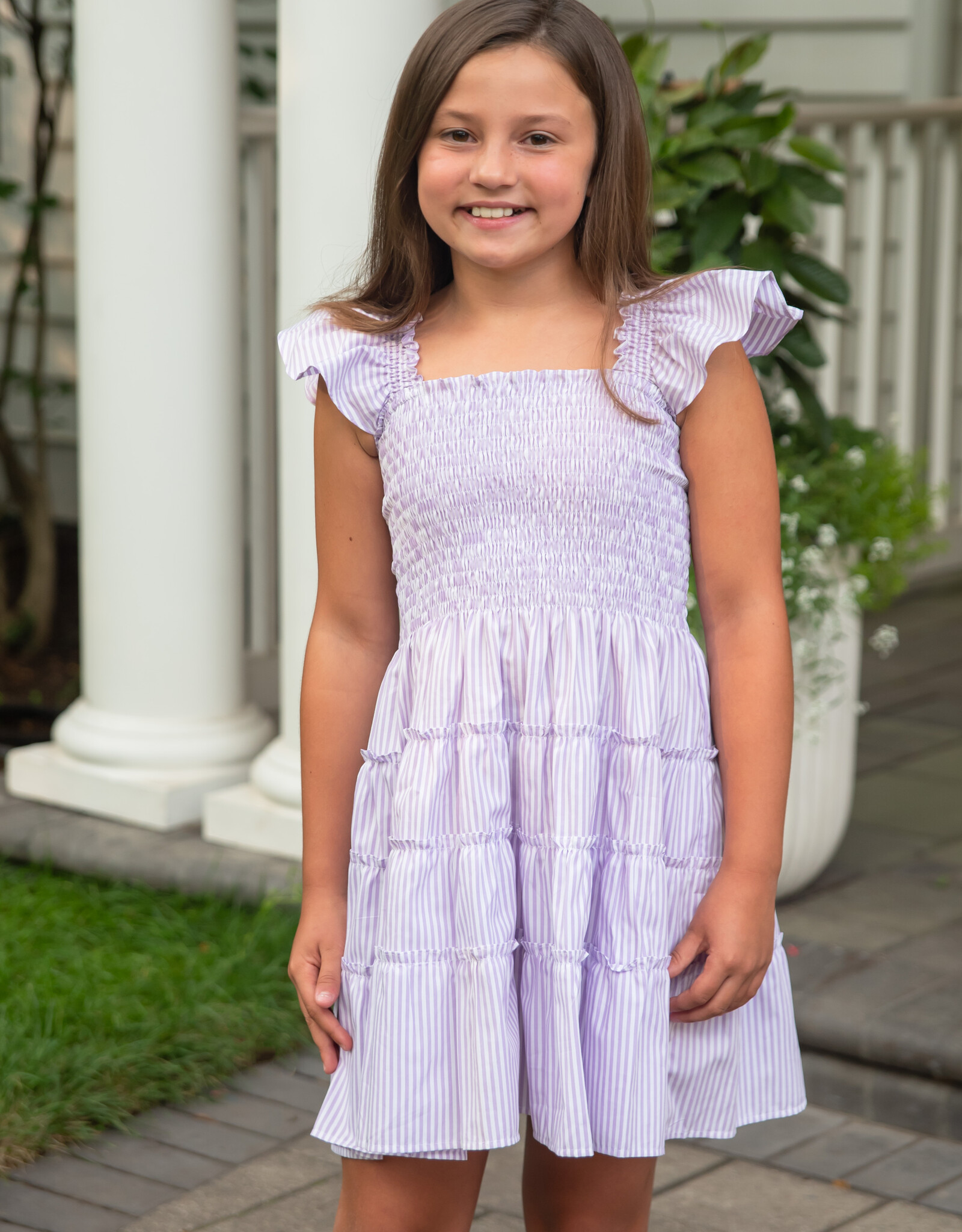 Be Elizabeth Charlotte Lavender Stripe Dress