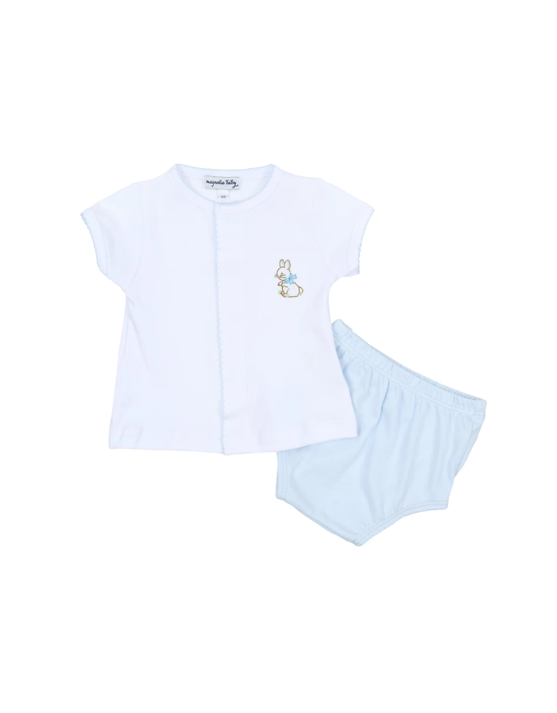 Preston Diaper Set  Blue Buffalo Check Bunny