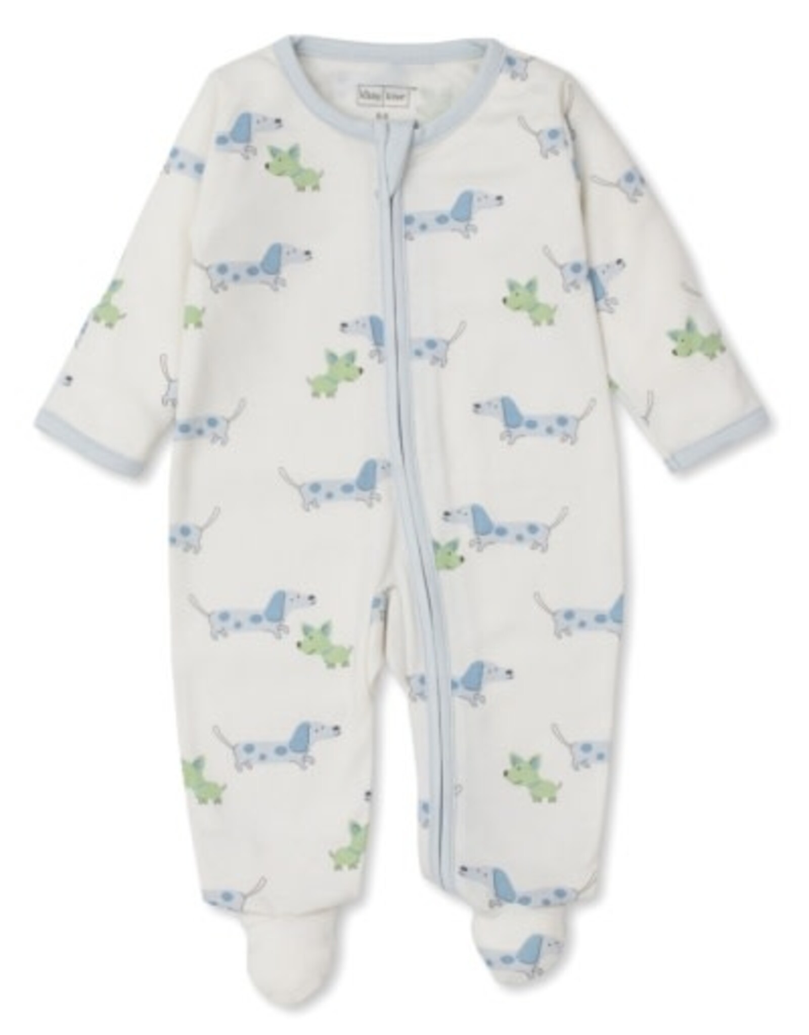 Kissy Kissy Blue Puppy Fun Zip Footie