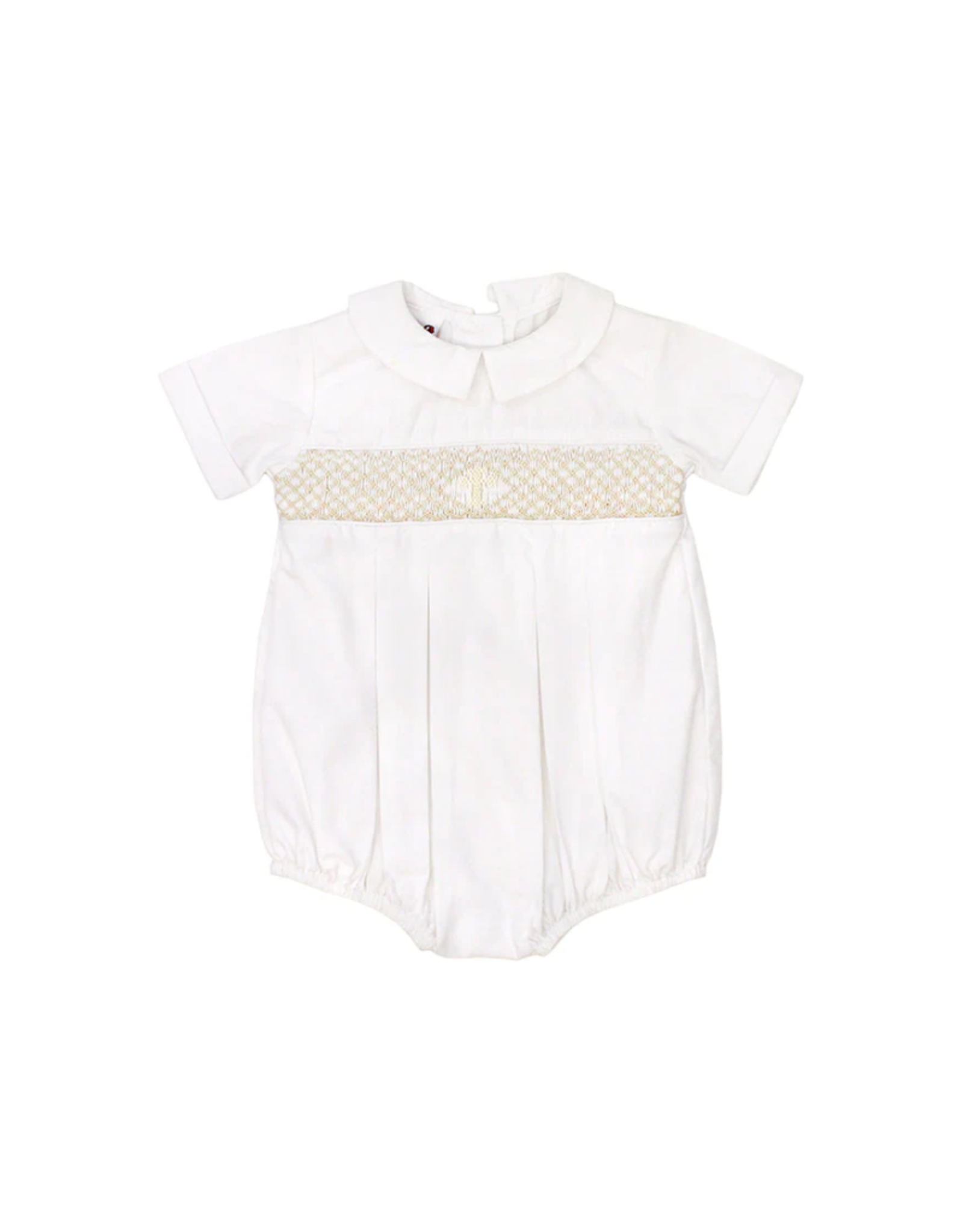 The Bailey Boys Ivory Christening Smocked Bubble