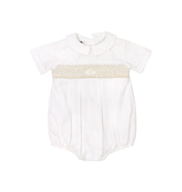 The Bailey Boys Ivory Christening Smocked Bubble