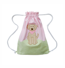 Zuccini Pink Knit Labrador Drawstring Bag