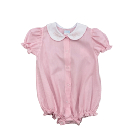 Auraluz Pink Check Bow Button Front Bubble