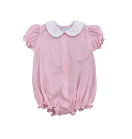 Auraluz Pink Check Button Front Bunny Bubble