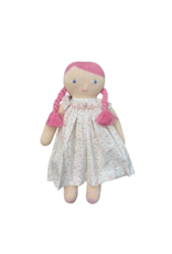 Petit Ami Knit Pink Doll With Floral Smocked Dress