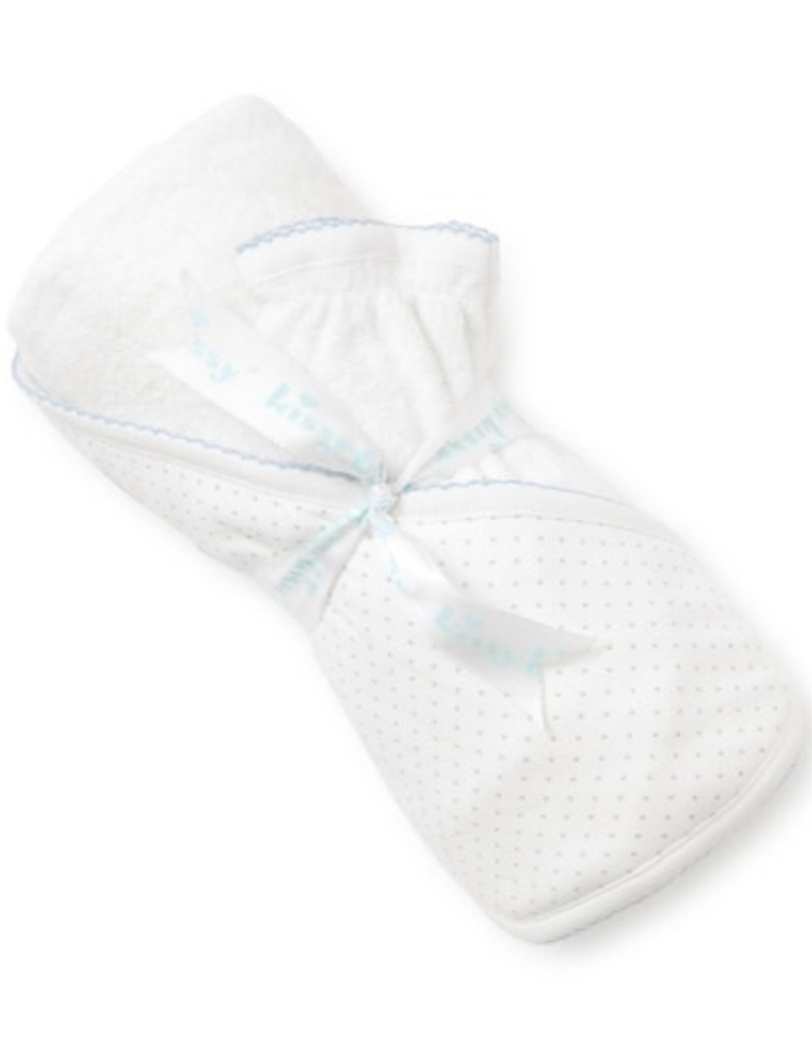 Kissy Kissy New Kissy Dots Towel w/ Mitt, White/Lt Blue