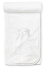 Kissy Kissy New Kissy Dots Towel w/ Mitt, White/Lt Blue