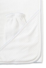Kissy Kissy New Kissy Dots Towel w/ Mitt, White/Lt Blue