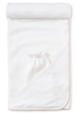 Kissy Kissy New Kissy Dots Towel w/ Mitt, White/Pink