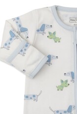 Kissy Kissy Blue Puppy Fun Zip Footie