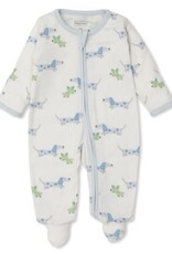 Kissy Kissy Blue Puppy Fun Zip Footie