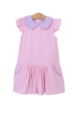 Trotter Street Kids Genevieve Dress, Light Pink Stripe and Lavender