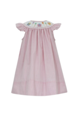 Petit Bebe Pink Gingham Birthday Balloons & Gifts Bishop Smock Dress