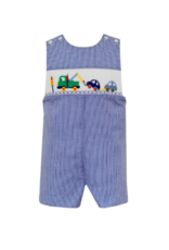 Anavini Royal Blue Gingham Tow Truck Smock Jon Jon