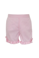 Anavini Pink Gingham Ruffle Shorts with Bow