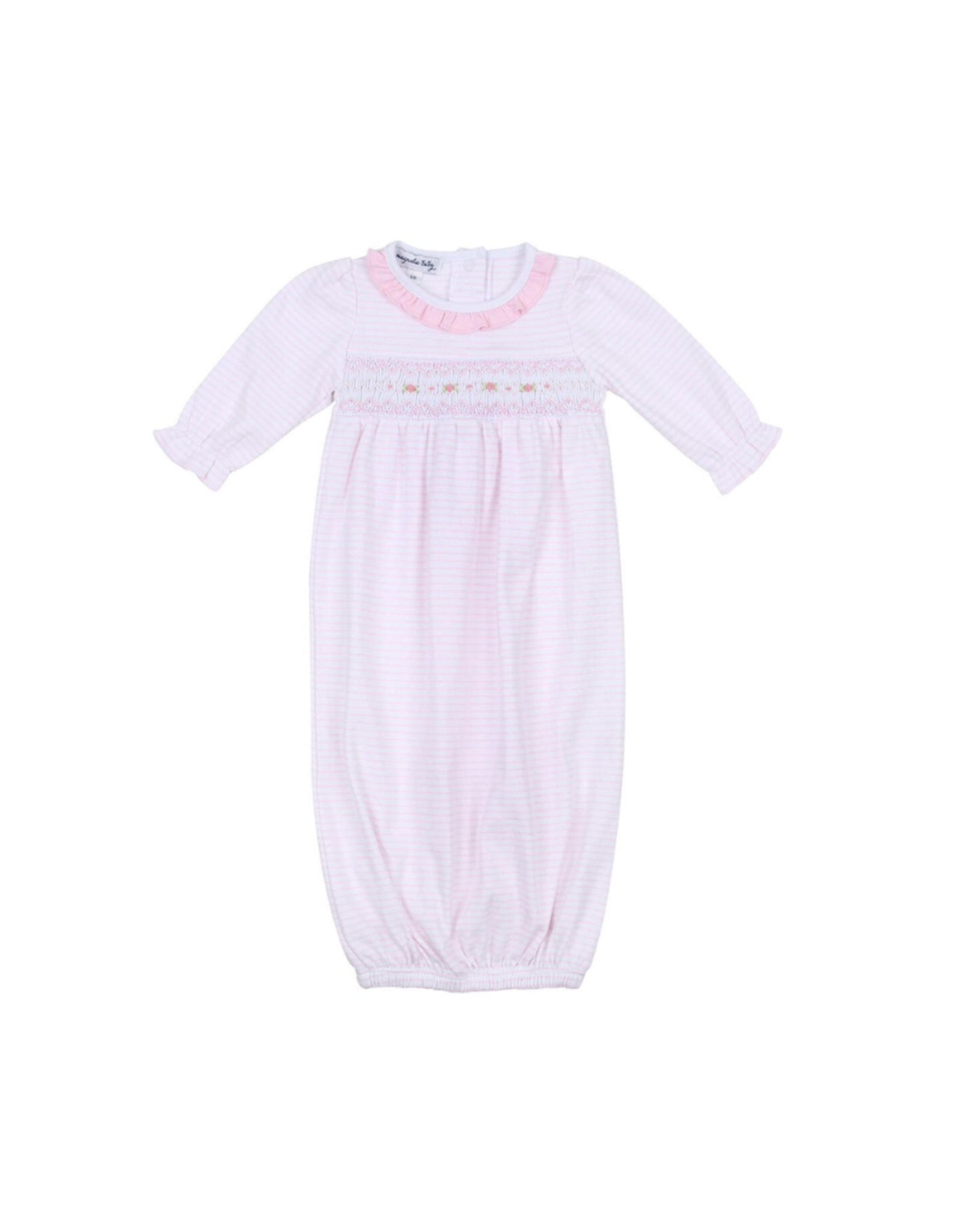 Magnolia Baby Katie & Kyle Pink Long Sleeve Gathered Gown