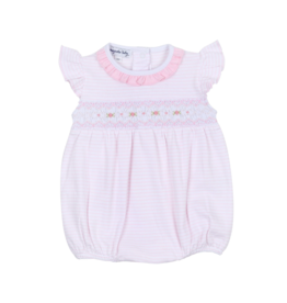 Magnolia Baby Katie & Kyle Pink Smocked Ruffle Flutters Bubble