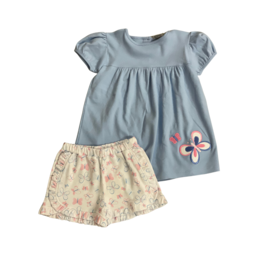 Luigi Blue Butterfly Short Set