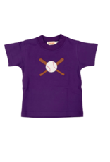 Luigi Crossed Bats Purple Baseball Tee