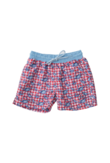 Prodoh Boogie Board Swim Shorts, Red Gingham Crabs