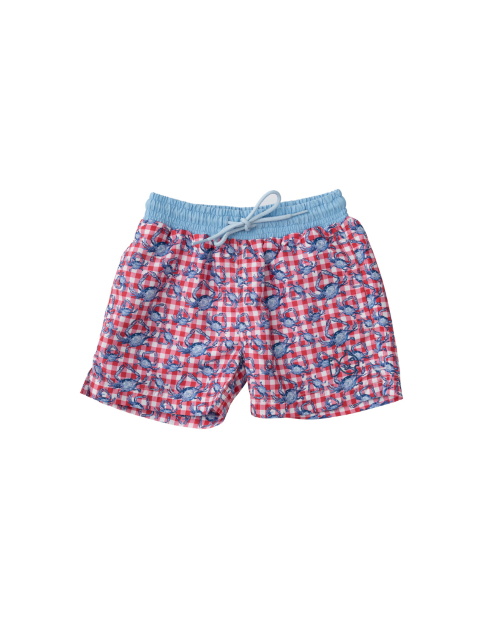 Prodoh Boogie Board Swim Shorts, Red Gingham Crabs