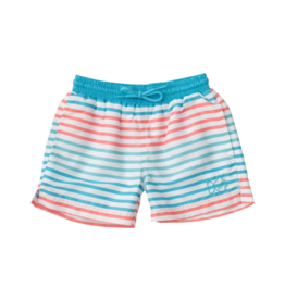 Prodoh Boogie Board Swim Shorts, Orange & Blue Stripe