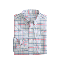 Southern Tide Pelham Plaid Sportshirt Geranium Pink