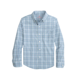 Southern Tide Primrose Plaid Sports Shirt Subdued Blue