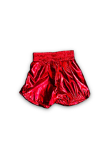 Belle Cher Red Metallic Shorts
