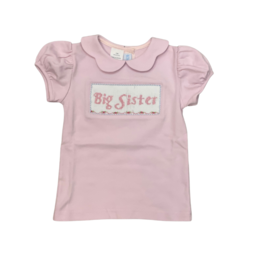 Big Sister Smocked Pink Knit Tee