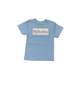 Big Brother Smocked Light Blue Tee