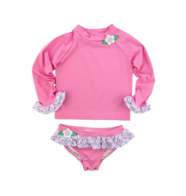 Florence Eiseman Rash Guard Tankini With Ruffles & Flowers