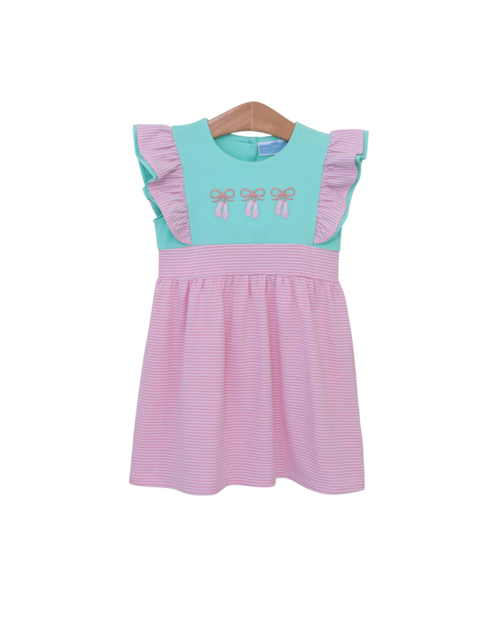 Trotter Street Kids Ballet Slipper Dress, Aqua & Pink