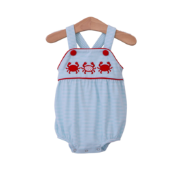 Trotter Street Kids Crab Trio Sun Suit, Blue & Red