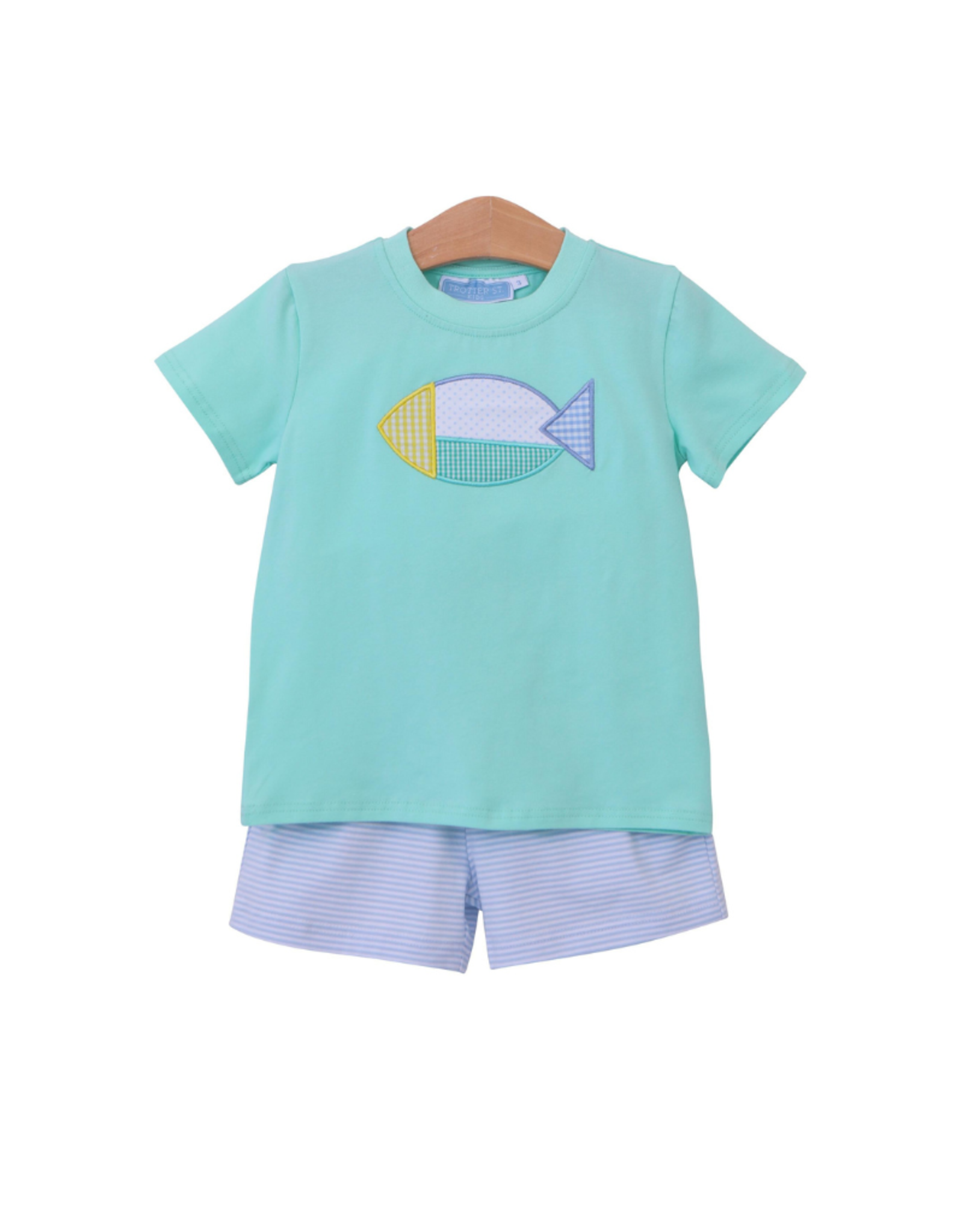 Trotter Street Kids Color Block Fish Short Set