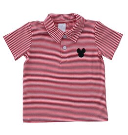 Itsy Bitsy Red & White Stripe Mouse Polo